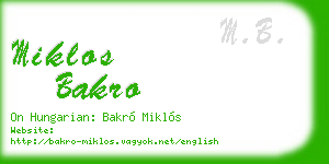 miklos bakro business card